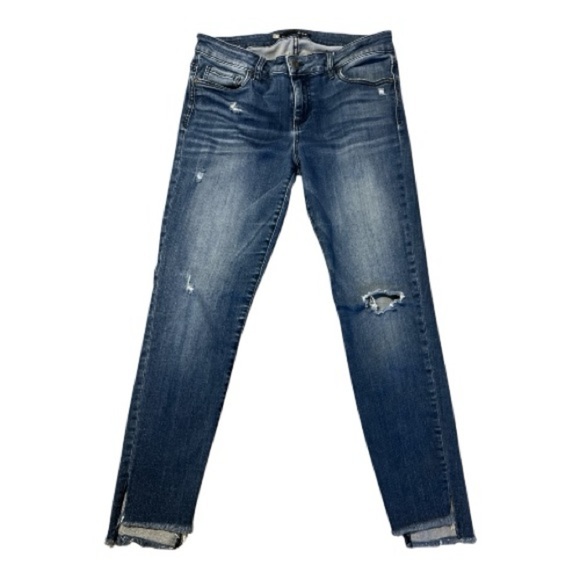 Kut from the Kloth Denim - Kut from the Kloth Dark Blue Distressed Cropped Jeans